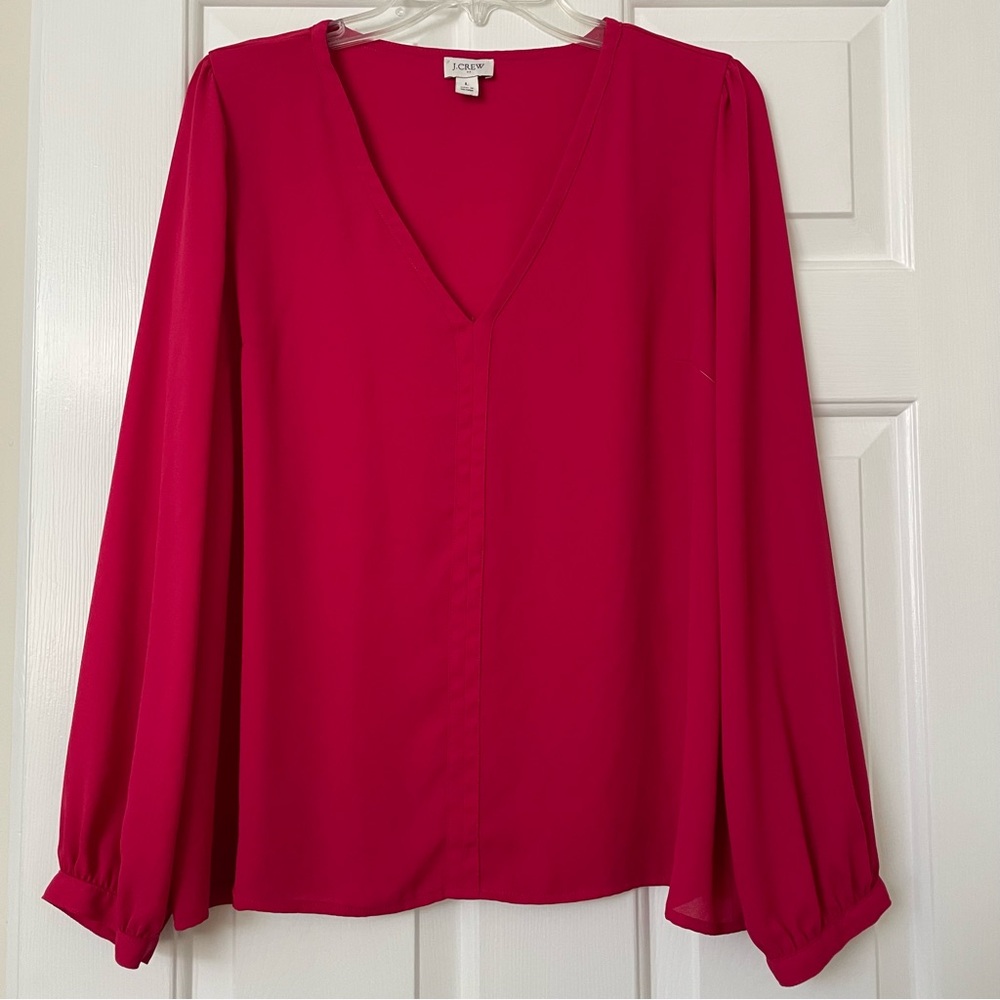 Vibrant red J. Crew blouse